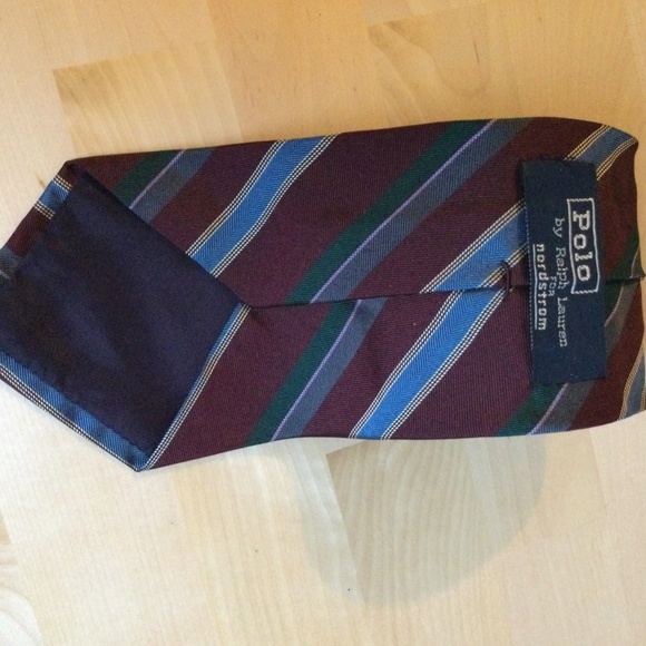 POLO By Ralph Lauren Tie VINTAGE 1980s Hand Made - Picture 3 of 5